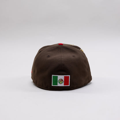 NEW ERA EXCLUSIVE 59FIFTY MOCHA/RED "CHIVAS DE GUADALAJARA" W/ 115 ANNIVERSARY SIDE PATCH