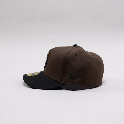 NEW ERA EXCLUSIVE 59FIFTY MOCHA/BLACK "SANTOS LAGUNA" W/ MEXICO FLAG SIDE PATCH