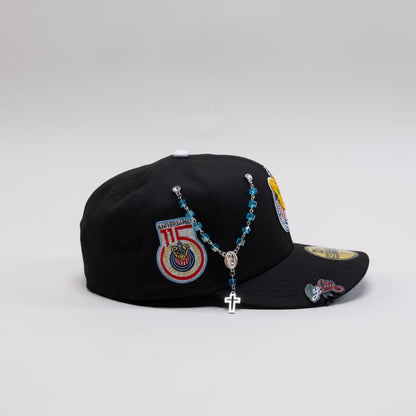 NEW ERA EXCLUSIVE 59FIFTY BLACK CHIVAS DE GUADALAJARA W/ 115TH ANIVERSARIO SIDE PATCH ICY UV
