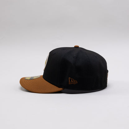 NEW ERA EXCLUSIVE 59FIFTY BLACK/WALNUT "CLUB AMERICA" W/ MEXICO FLAG SIDE PATCH