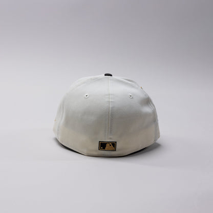 NEW ERA EXCLUSIVE 59FIFTY CHROME/ BLACK LOS ANGELES DODGERS W/ 100TH WORLD SERIES SIDE PATCH