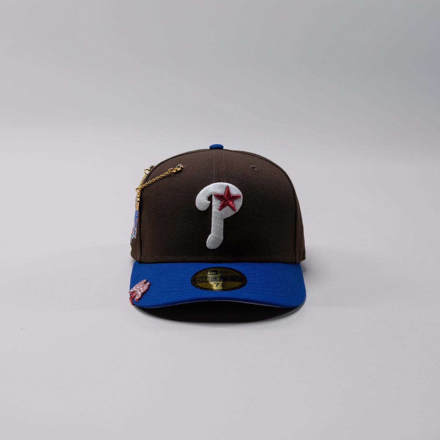 NEW ERA EXCLUSIVE 59FIFTY BROWN/BLUE PHILADELPHIA PHILLIES W/ 1996 ALL STAR GAME PATCH