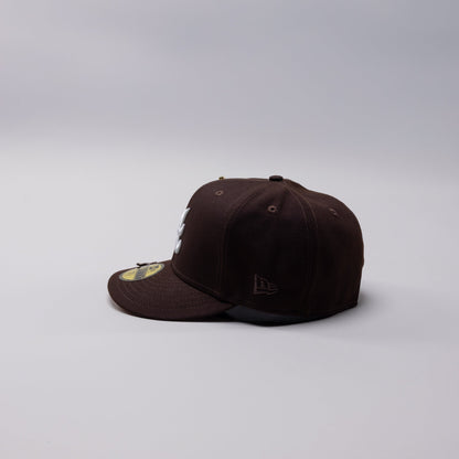 NEW ERA 59FIFTY DARK BROWN ATLANTA BRAVES W/ 1992 WORLD SERIES SIDE PATCH