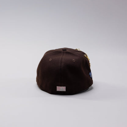 NEW ERA 59FIFTY DARK BROWN ATLANTA BRAVES W/ 1992 WORLD SERIES SIDE PATCH