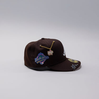 NEW ERA 59FIFTY DARK BROWN ATLANTA BRAVES W/ 1992 WORLD SERIES SIDE PATCH