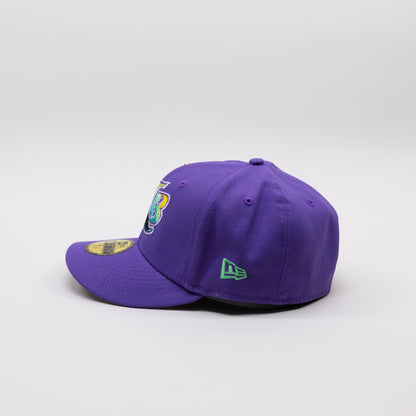 NEW ERA EXCLUSIVE 59FIFTY PURPLE TAMPA BAY DEVILRAYS W/ 10TH SEASON SIDE PATCH