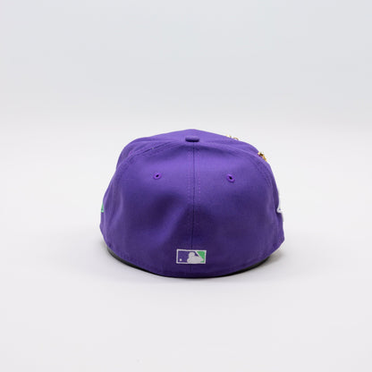 NEW ERA EXCLUSIVE 59FIFTY PURPLE TAMPA BAY DEVILRAYS W/ 10TH SEASON SIDE PATCH
