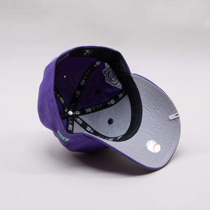 NEW ERA EXCLUSIVE 59FIFTY PURPLE TAMPA BAY DEVILRAYS W/ 10TH SEASON SIDE PATCH