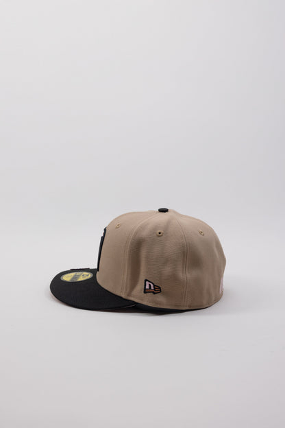 NEW ERA EXCLUSIVE 59FIFTY CAMEL BROWN/ BLACK MEXICO W/ MEXICO FLAG SIDE PATCH