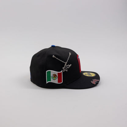 NEW ERA EXCLUSIVE 59FIFTY BLACK MEXICO W/ MEXICO FLAG SIDE PATCH