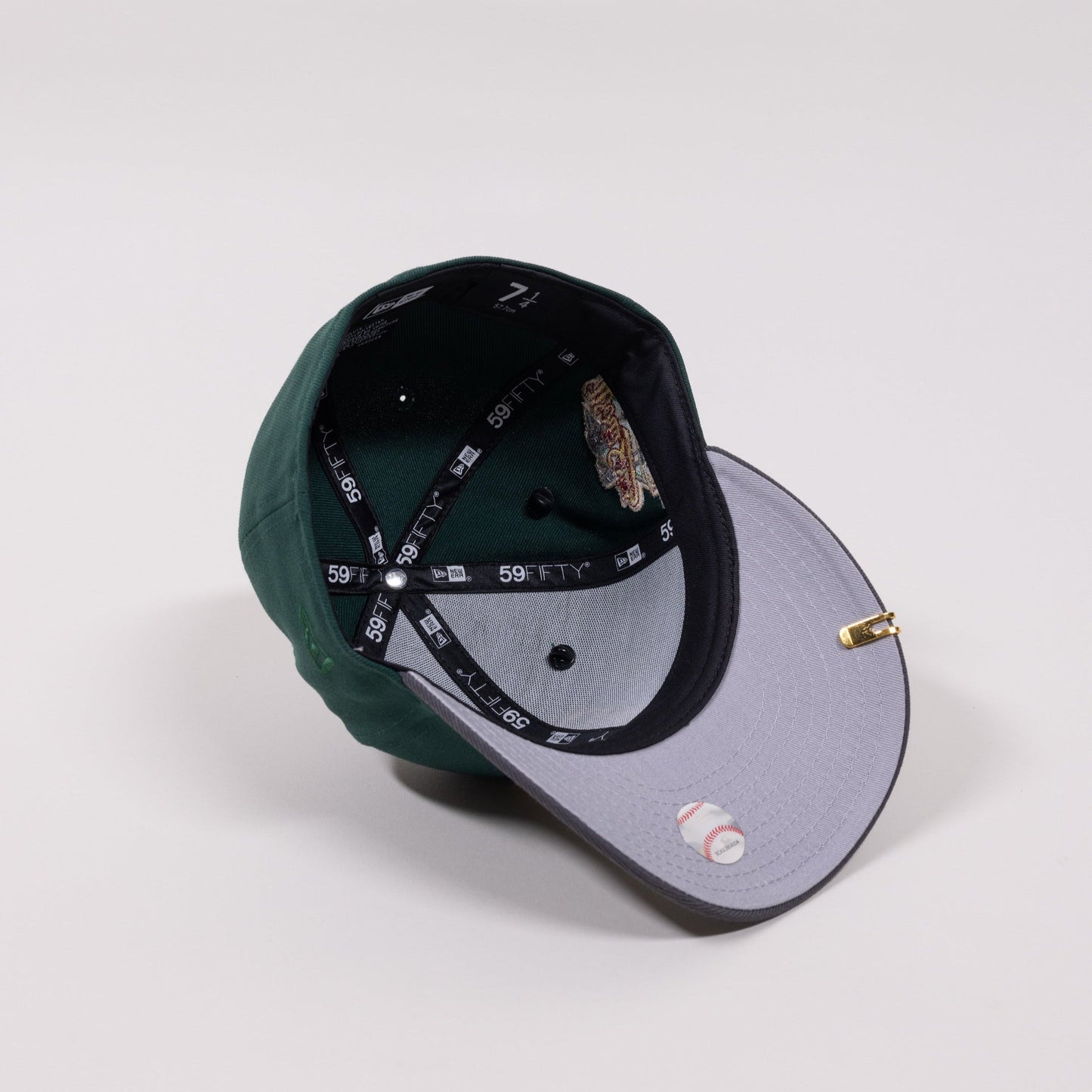 NEW ERA EXCLUSIVE 59FIFTY FOREST GREEN/ GREY OAKLAND ATHLETICS W/ BATTLE OF BAY SIDE PATCH