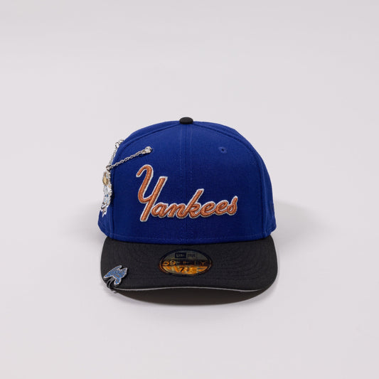NEW ERA EXCLUSIVE 59FIFTY DARK BLUE/ BLACK NEW YORK YANKEES W/ 1999 WORLD SERIES SIDE PATCH