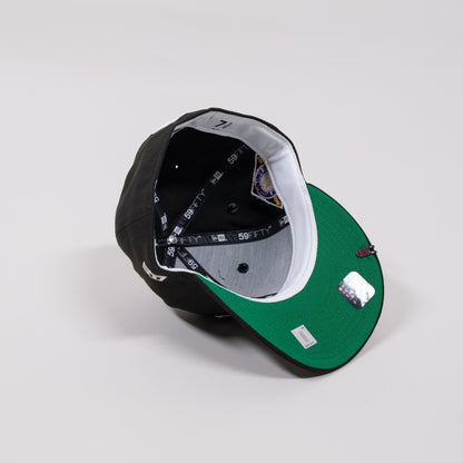 NEW ERA EXCLUSIVE 59FIFTY BLACK UPSIDE DOWN LOS ANGELES LAKERS W/ SIDE PATCH