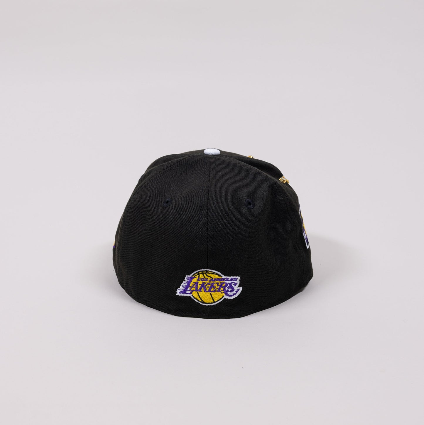 NEW ERA EXCLUSIVE 59FIFTY BLACK LOS ANGELES LAKERS FLAME LOGO W/ 1947 SIDE PATCH