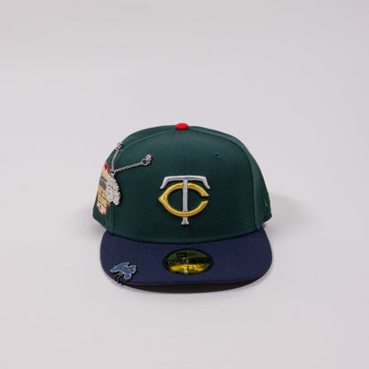 NEW ERA 59FIFTY FOREST GREEN/ NAVY MINNESOTA TWINS W/ 2014 ALL STAR GAME SIDE PATCH