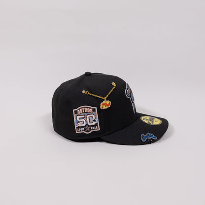 NEW ERA EXCLUSIVE 59FIFTY BLACK "SPACE ISLAND COWBOYS" W/ 50TH ANNIVERSARY SIDE PATCH