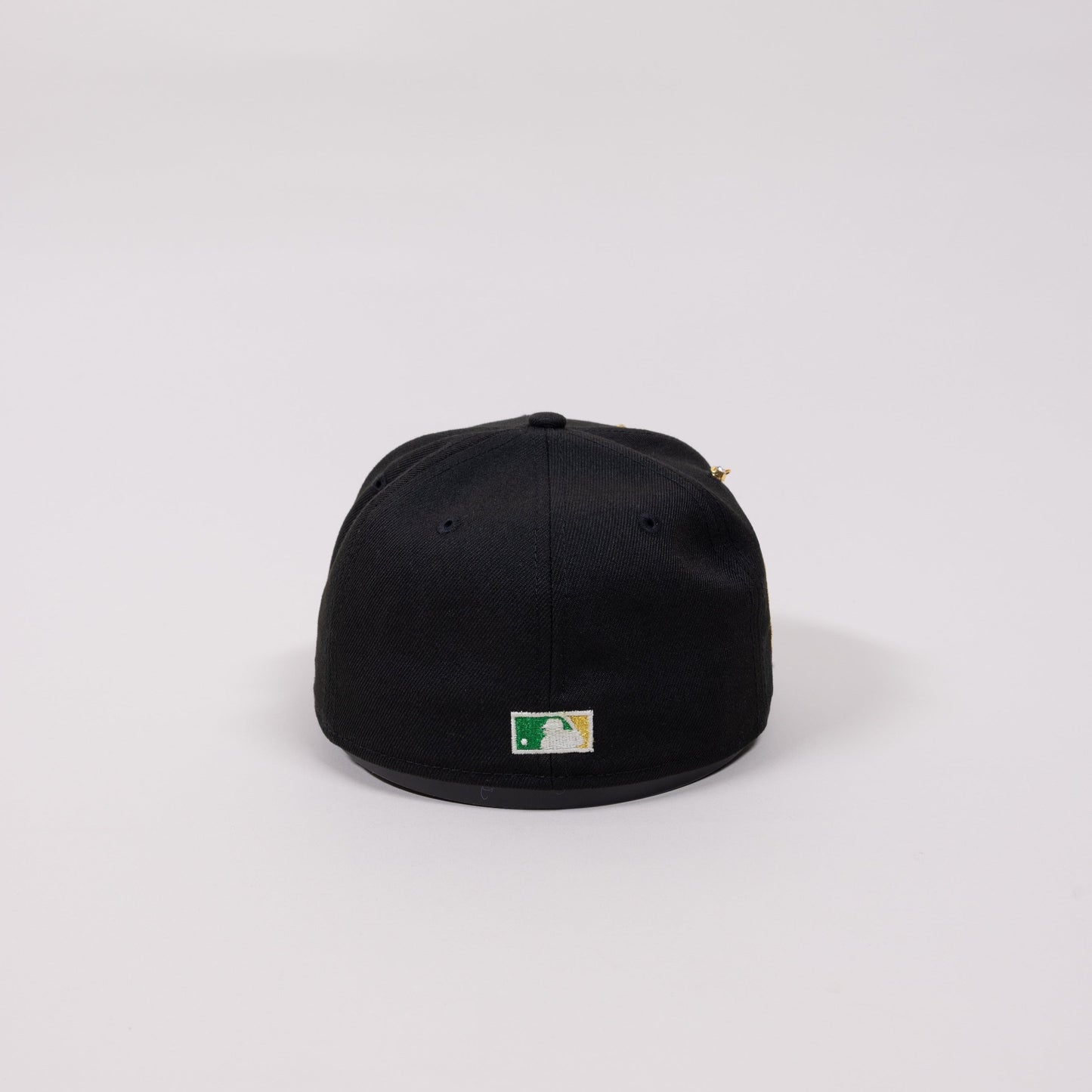 NEW ERA EXCLUSIVE 59FIFTY BLACK OAKLAND ATHLETICS "MINOR LEAGUE" W/ 50TH ANNIVERSARY SIDE PATCH