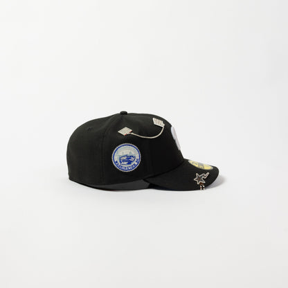 NEW ERA EXCLUSIVE 59FIFTY BLACK WASHINGTON NATIONALS W/ ANNIVERSARY SIDE PATCH