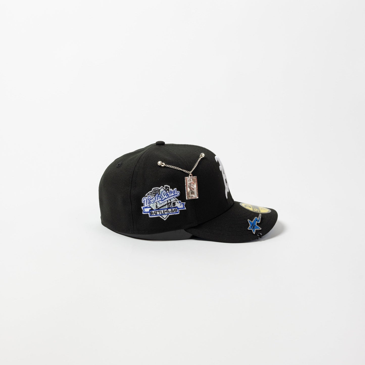 NEW ERA EXCLUSIVE 59FIFTY BLACK OAKLAND ATHLETICS W/ 1989 WORLD SERIES SIDE PATCH