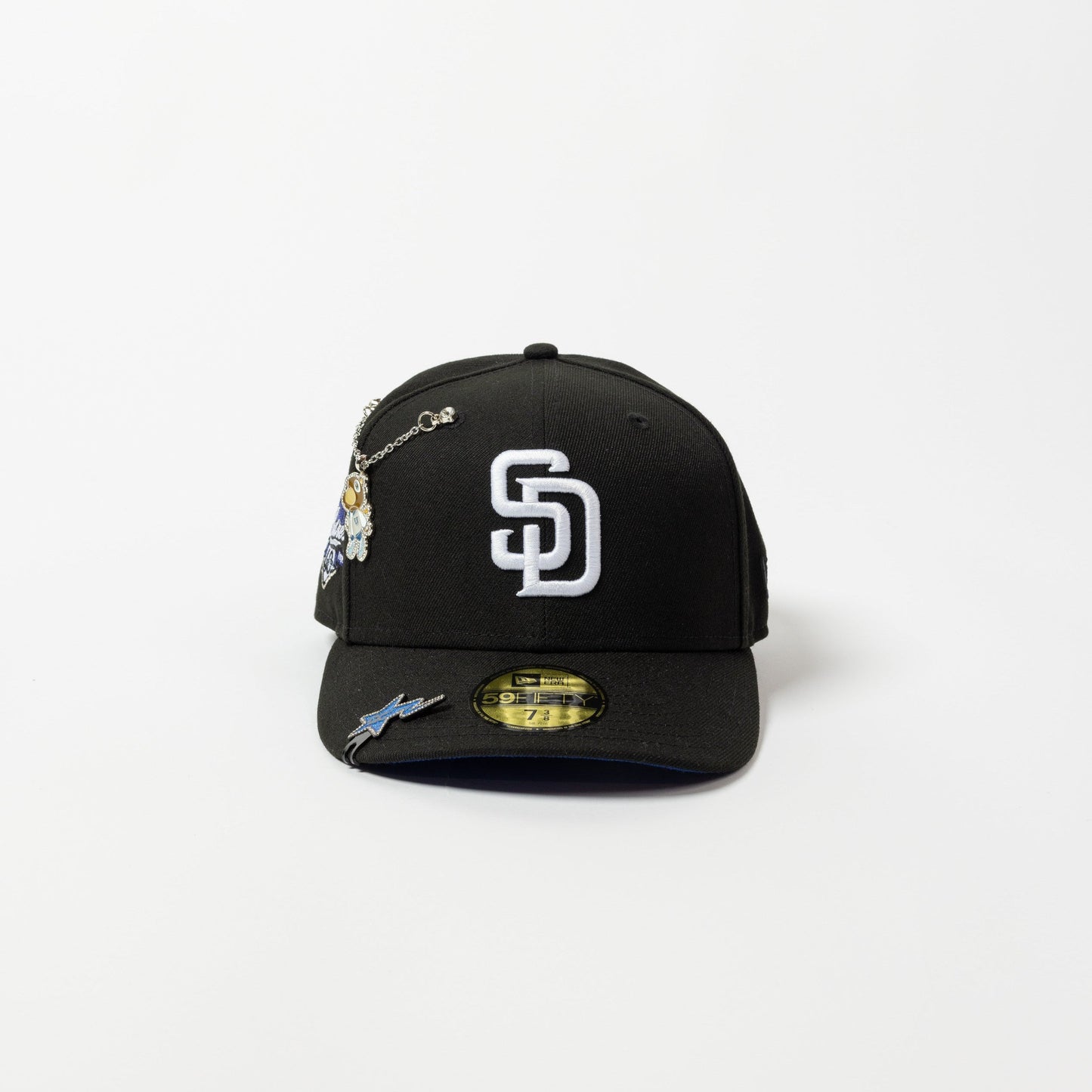 NEW ERA EXCLUSIVE 59FIFTY BLACK SAN DIEGO PADRES W/ 40TH ANNIVERSARY SIDE PATCH