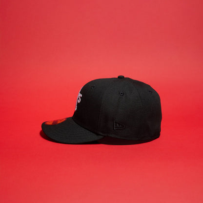 NEW ERA EXCLUSIVE 59FIFTY BLACK OAKLAND ATHLETICS W/ 50TH ANNIVERSARY SIDE PATCH