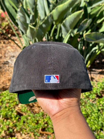 NEW ERA EXCLUSIVE 59FIFTY BLACK CORDUROY LOS ANGELES DODGERS W/ 100TH ANNIVERSARY SIDE PATCH
