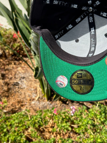 NEW ERA EXCLUSIVE 59FIFTY BLACK CORDUROY LOS ANGELES DODGERS W/ 100TH ANNIVERSARY SIDE PATCH