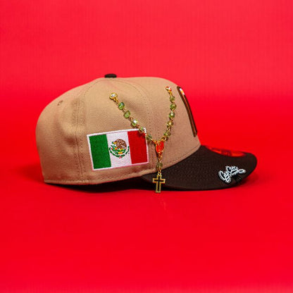 NEW ERA EXCLUSIVE 59FIFTY CAMEL BROWN MEXICO 2025 WORLD BASEBALL CLASSIC W/ MEXICO FLAG SIDE PATCH
