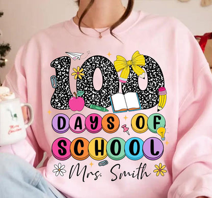 Personalized Teacher 100 Days PNG
