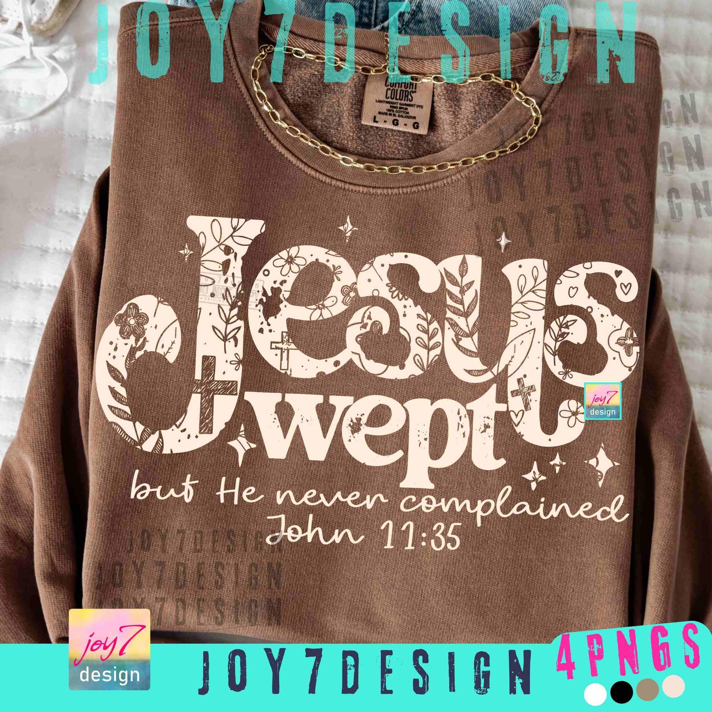 Jesus Wept Floral PNG