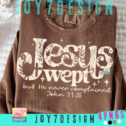 Jesus Wept Floral PNG