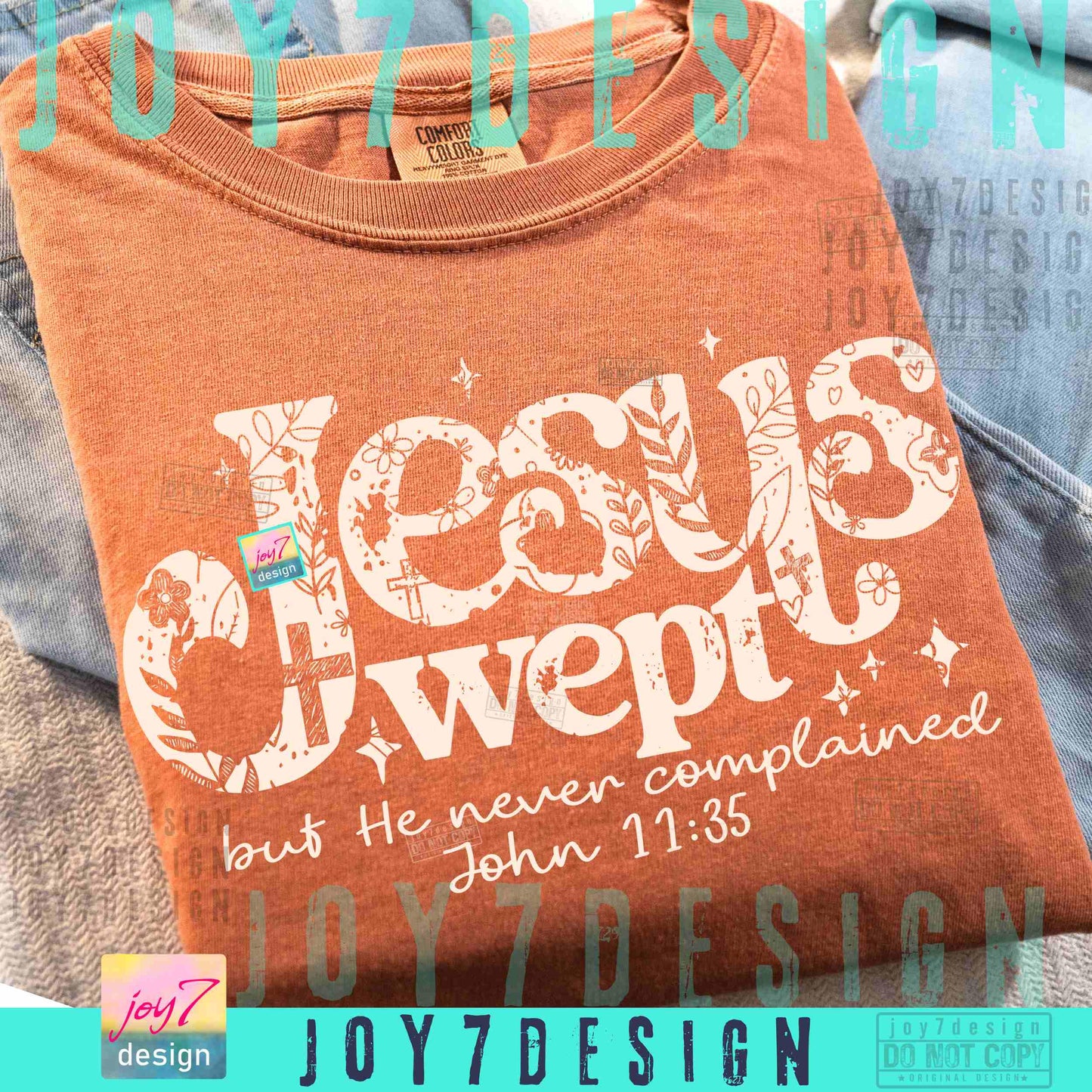 Jesus Wept Floral PNG