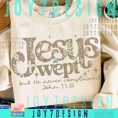 Jesus Wept Floral PNG