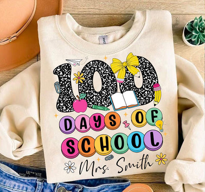 Personalized Teacher 100 Days PNG