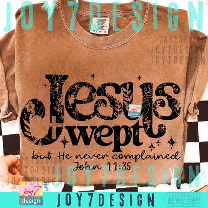 Jesus Wept Floral PNG