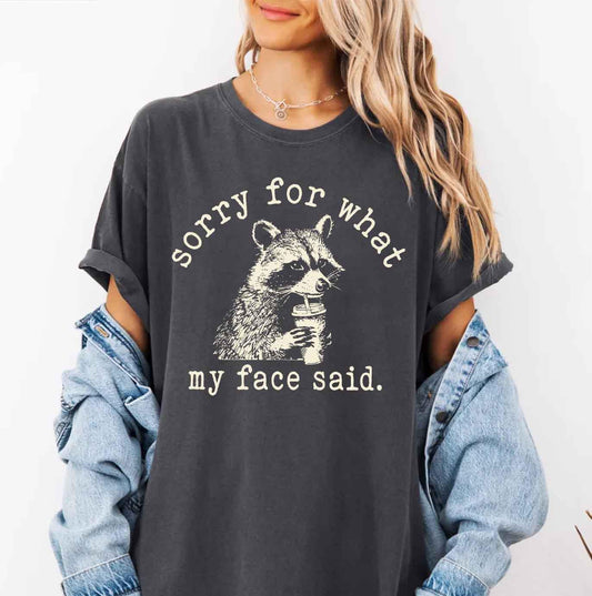 Retro Sorry for What My Face Said PNG