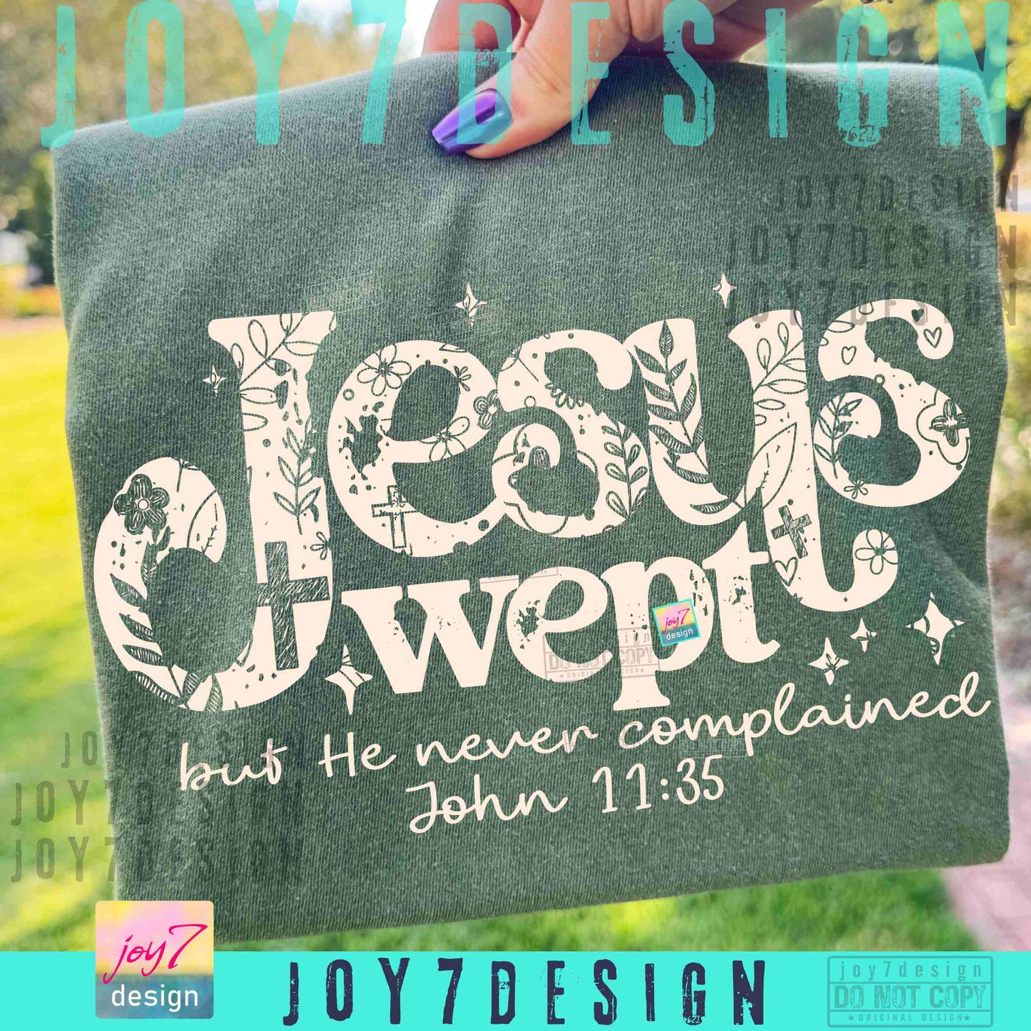 Jesus Wept Floral PNG