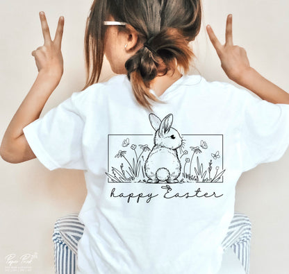 Happy Easter Floral Bunny PNG