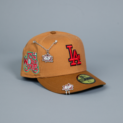 NEW ERA EXCLUSIVE 59FIFTY BRONZE/ TAN LOS ANGELES DODGERS W/ 75TH WORLD SERIES SIDE PATCH