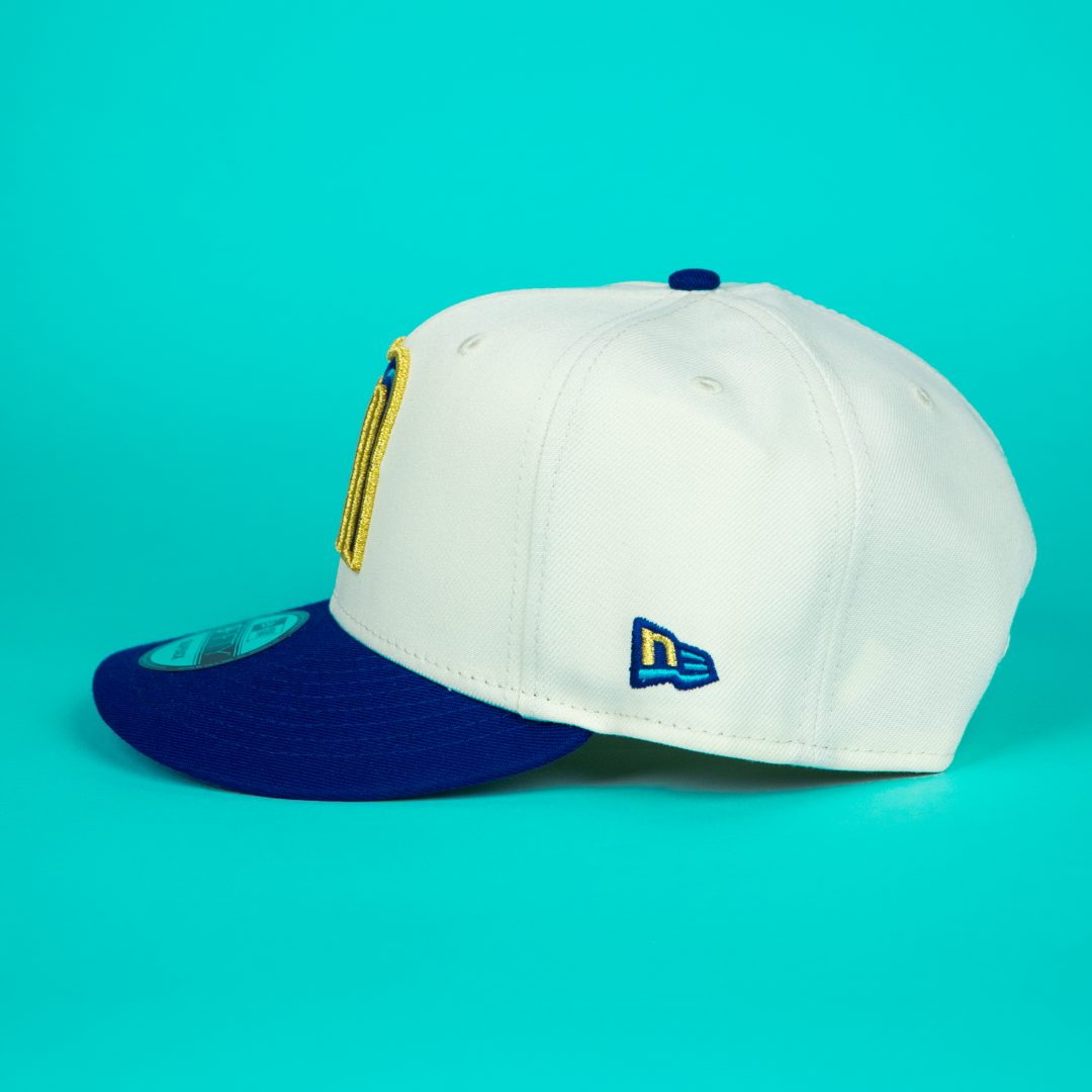 NEW ERA 9FIFTY CHROME/ BLUE MEXICO WBC SNAPBACK W/ MEXICO FLAG SIDE PATCH