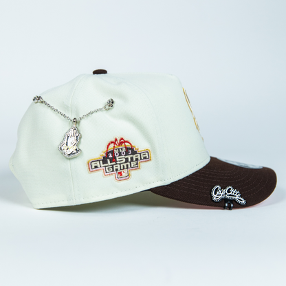 NEW ERA 9FIFTY A-FRAME CHROME/ BROWN CHICAGO WHITE SOX SNAPBACK W/ 2003 ALL STAR GAME SIDE PATCH