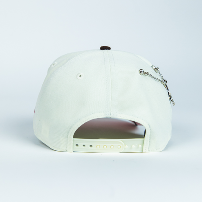 NEW ERA 9FIFTY A-FRAME CHROME/ BROWN CHICAGO WHITE SOX SNAPBACK W/ 2003 ALL STAR GAME SIDE PATCH