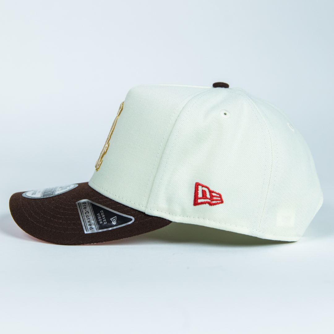 NEW ERA 9FIFTY A-FRAME CHROME/ BROWN CHICAGO WHITE SOX SNAPBACK W/ 2003 ALL STAR GAME SIDE PATCH