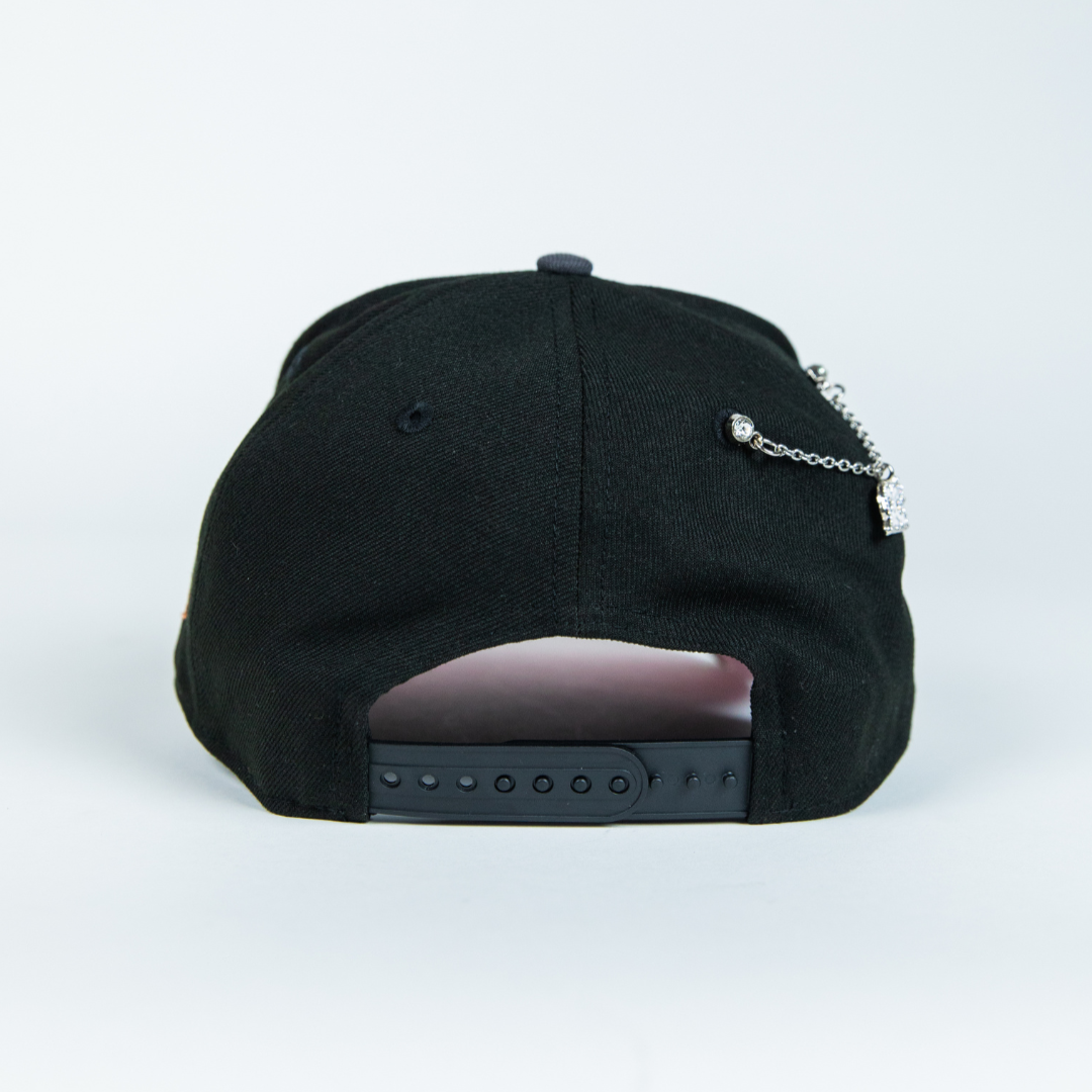 NEW ERA 9FIFTY A-FRAME BLACK/ GREY TEXAS RANGERS SNAPBACK W/ FINAL SEASON SIDE PATCH