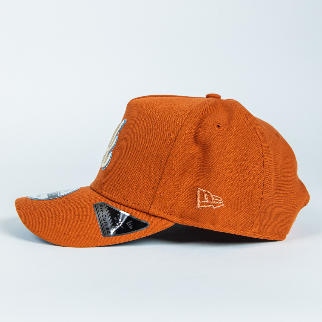 NEW ERA 9FIFTY A-FRAME RUST ATLANTA BRAVES SNAPBACK W/ WORLD SERIES SIDE PATCH