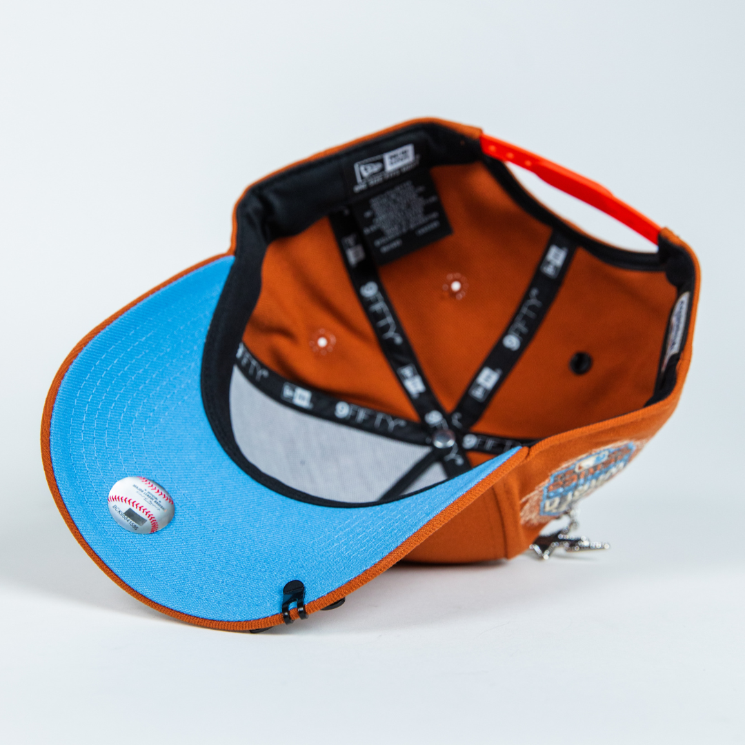 NEW ERA 9FIFTY A-FRAME RUST ATLANTA BRAVES SNAPBACK W/ WORLD SERIES SIDE PATCH