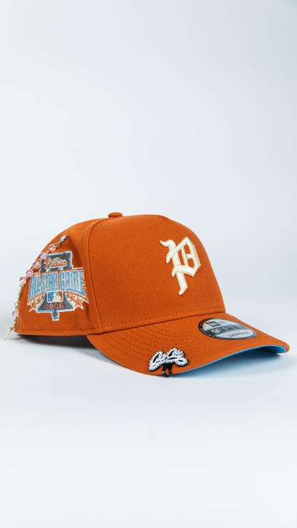 NEW ERA 9FIFTY A-FRAME RUST PHILADELPHIA PHILLIES SNAPBACK W/ 1996 ALL STAR GAME SIDE PATCH