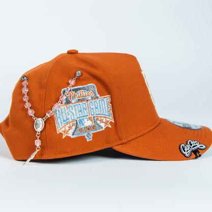 NEW ERA 9FIFTY A-FRAME RUST PHILADELPHIA PHILLIES SNAPBACK W/ 1996 ALL STAR GAME SIDE PATCH