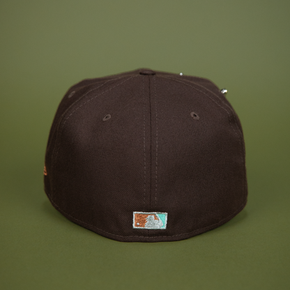 NEW ERA EXCLUSIVE 59FIFTY DARK BROWN LOS ANGELES DODGERS W/ 40TH ANNIVERSARY SIDE PATCH