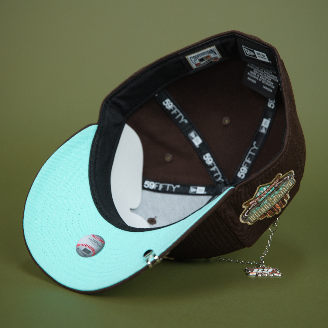 NEW ERA EXCLUSIVE 59FIFTY DARK BROWN LOS ANGELES DODGERS W/ 40TH ANNIVERSARY SIDE PATCH